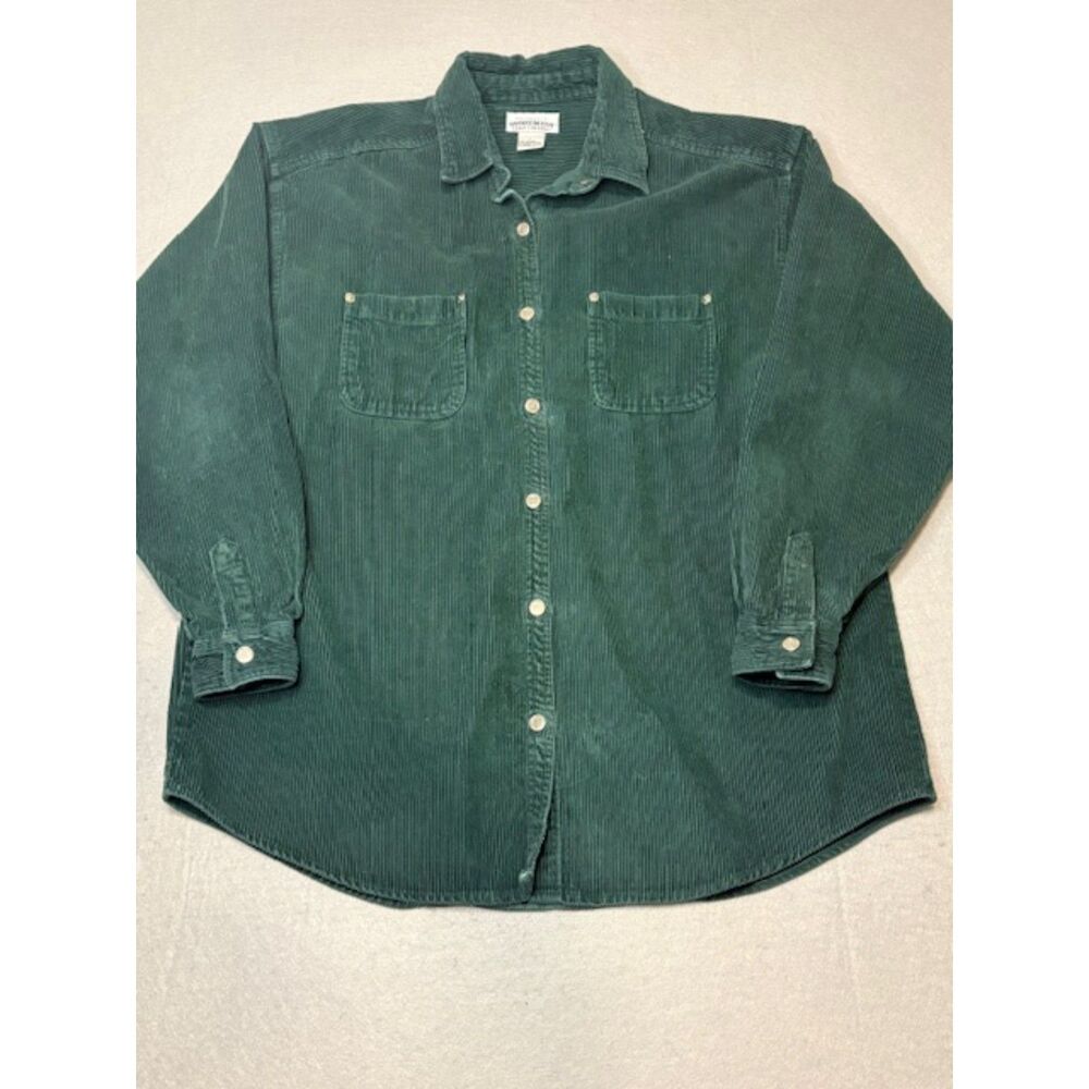 Stone Mesa Jeans Company Mens Size L Corduroy Button Down Shirt Riveted Pockets